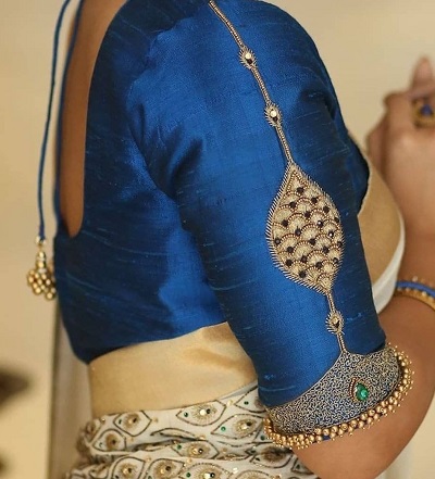 Simple Pattu Saree Blouse Design