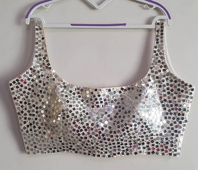 Sleeveless Silver Mirror Blouse