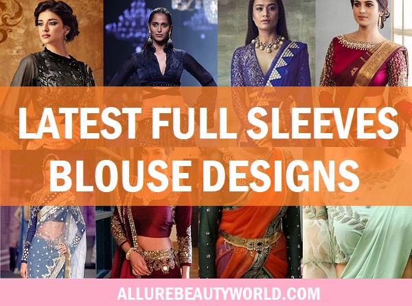full sleeves saree blouse designs