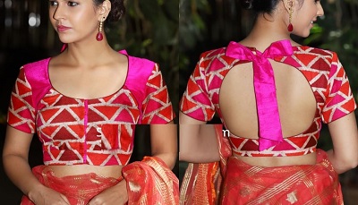 Back Bow Pattern Front And Back Blouse