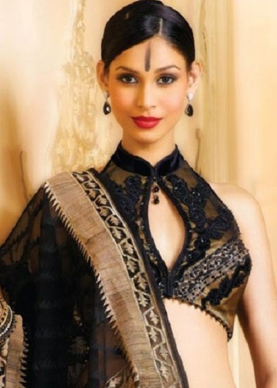 Black Halter Style Saree Blouse