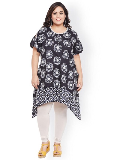 C Shaped Cotton Kurta For Healthy Women