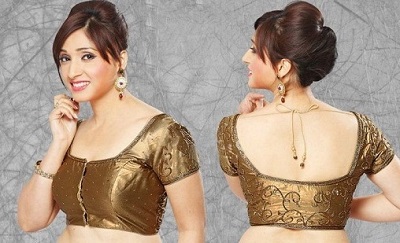 Chanderi Silk Front back Saree Blouse