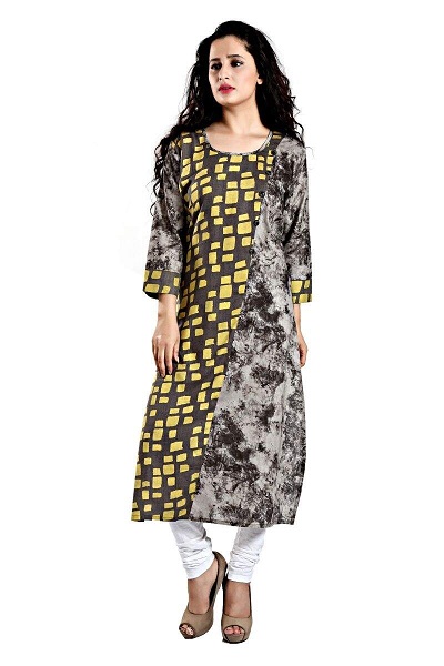 Contrasting Block Pattern Kurti