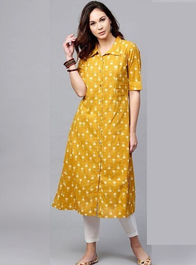 Cotton Printed Centre Slit Kurti