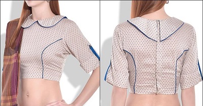 Designer Collared Front Back Blouse