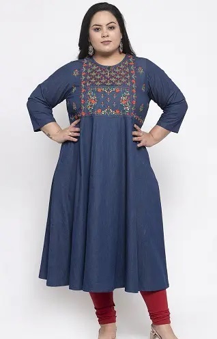 Embroidered Cotton Kurti For Healthy Women