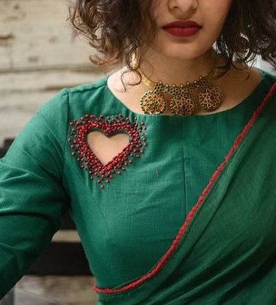 Heart Cut Blouse Design