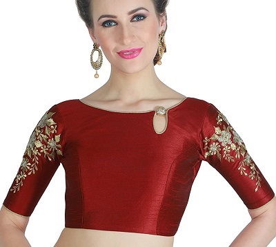 High Neck Art Silk Blouse