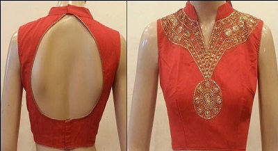 High Neck Collar Silk Blouse