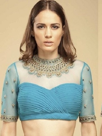 Jewelery Collared Blouse Design