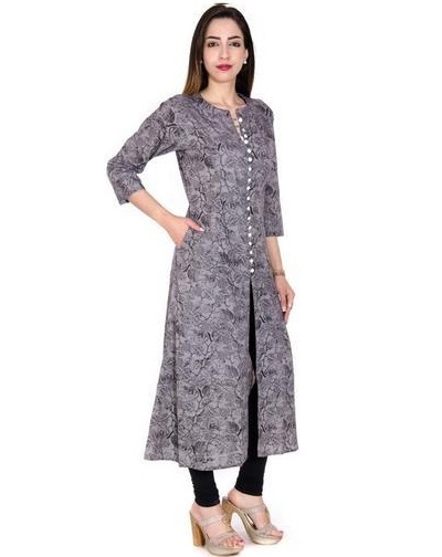 Pocket Style Cotton Kurta For Ladies