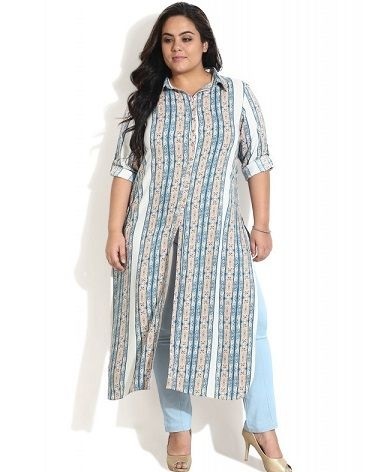 Shirt Collar Long Cotton Kurta