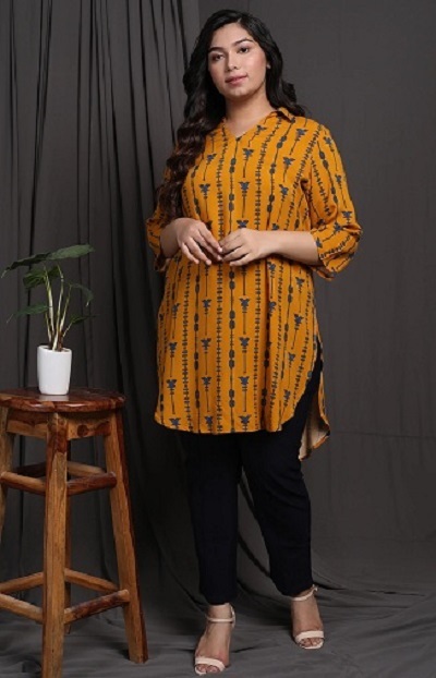 Short Cotton Kurta For Fat Women