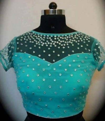 Stone Studded Net Blouse