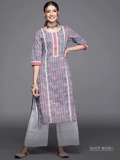 Straight fit cotton kurti design