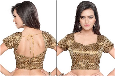 Stylish Brocade Deep Back Blouse