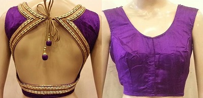 Stylish Cotton Silk Blouse Backless