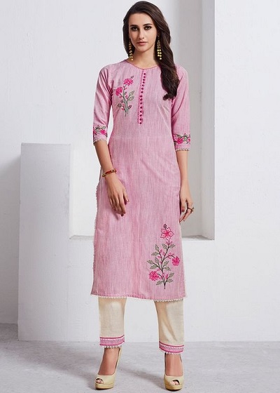 Stylish Embroidered Cotton Kurti Design