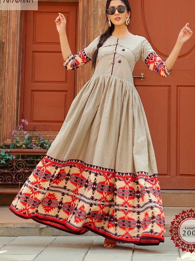 Trendy Block Print Kurti Design