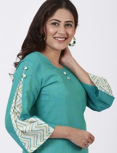 Double Fabric Kurti Design