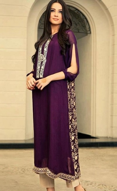 Vertical Slit Kurti Pattern