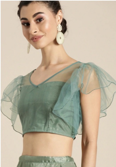 Simple Net Blouse For Lehenga