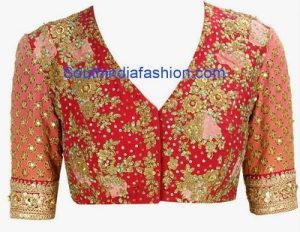 V Neck Studded Bridal Blouse